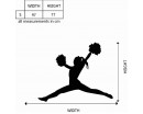 Cheering Girl Vinyl Decals Silhouette Modern Wall Art Sticker